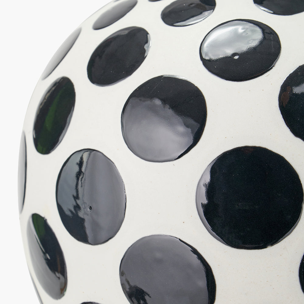 Larisa Black Polka Dot Ceramic Table Lamp - Base Only